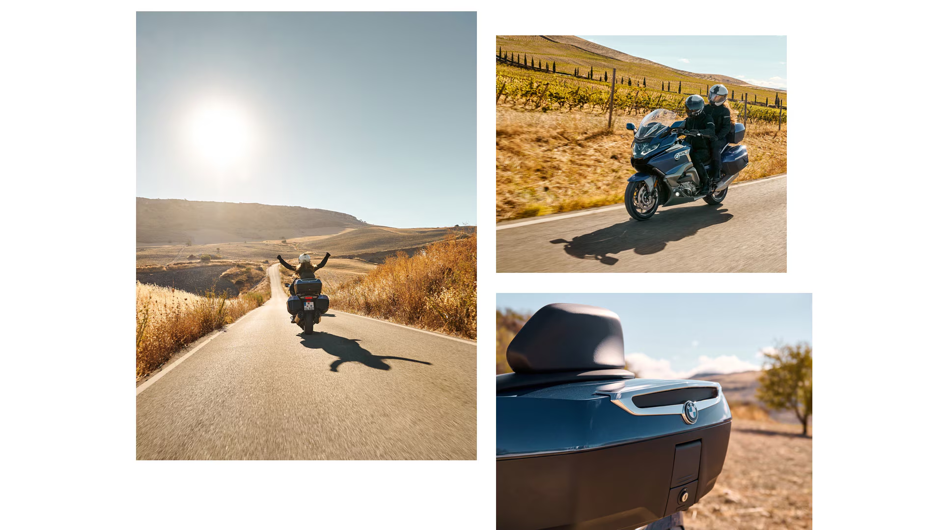 BMW Motorrad K 1600 GTL équipée pour le confort du pilote et du passager