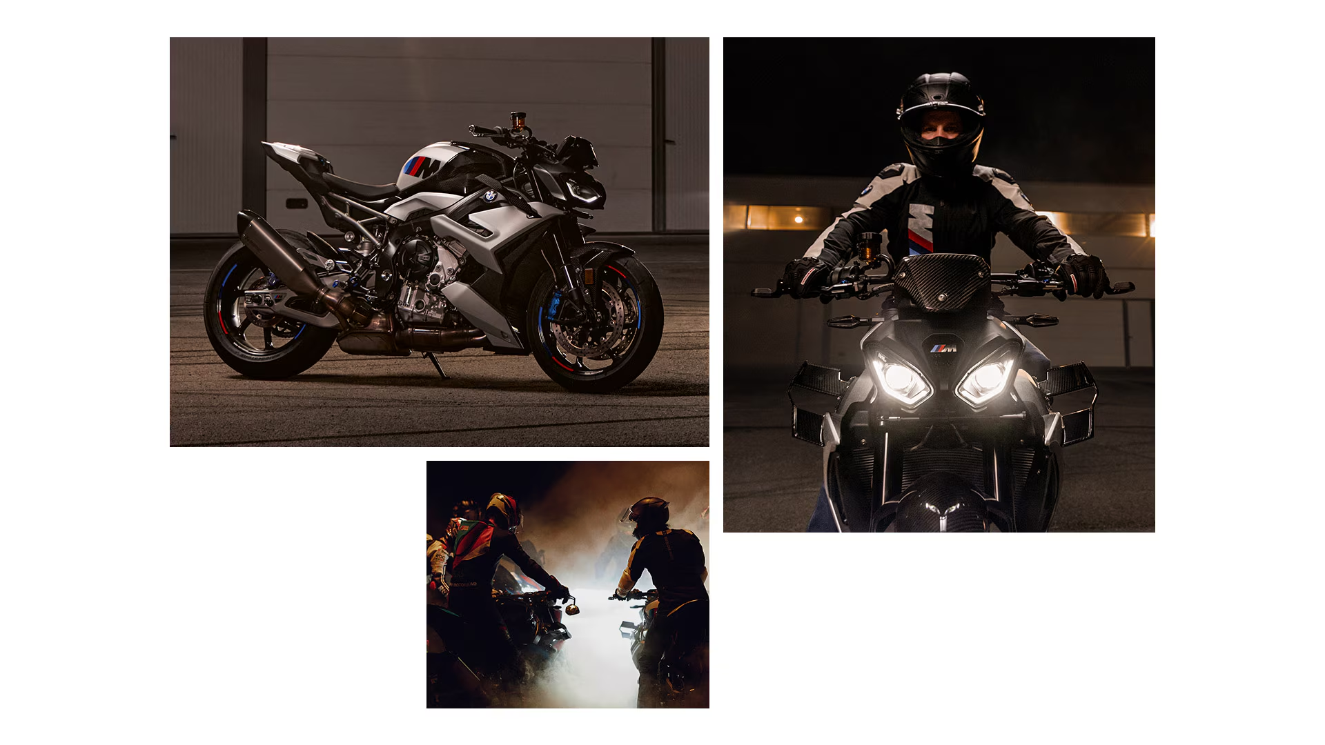 BMW M 1000 R en action sur route sinueuse