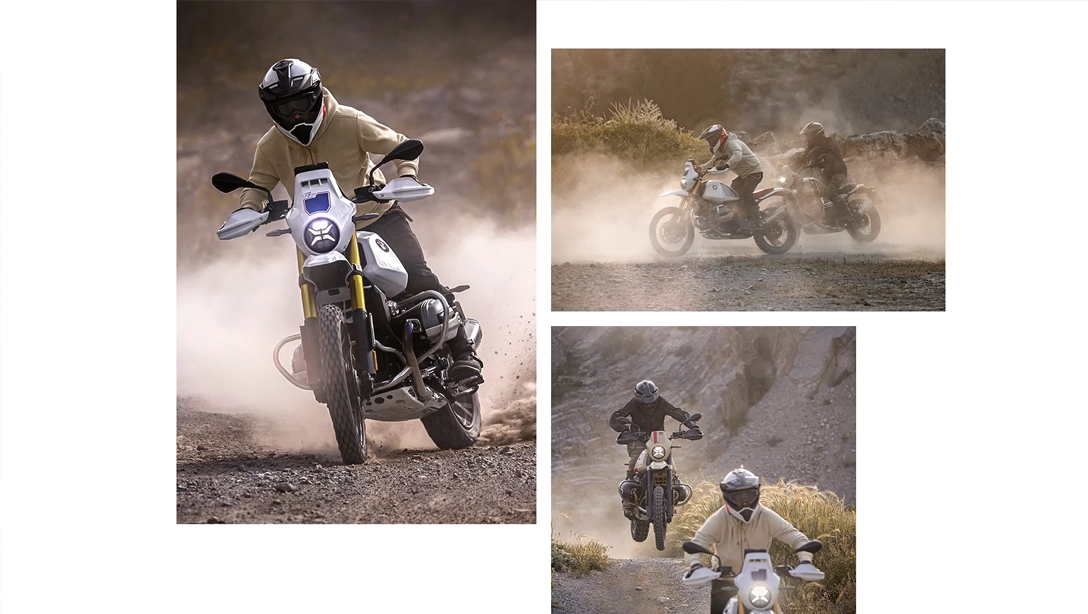 Vue avant de la BMW Motorrad R 12 G/S sur fond sombre