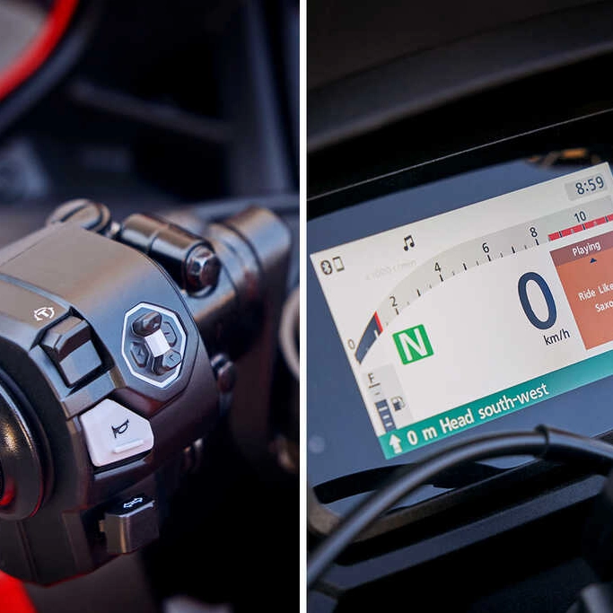 Tableau de bord numérique de la Honda CBR650R