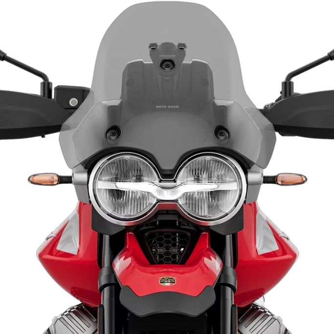 Moto Guzzi V85 TT vue de trois-quarts avant, coloris distinctif