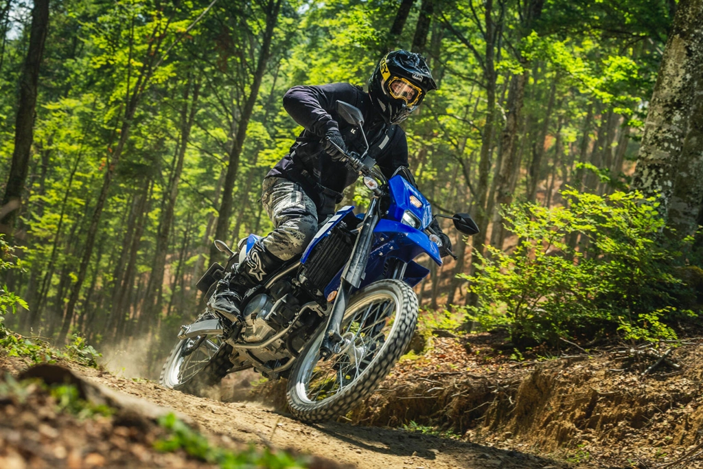 Yamaha WR125R en action sur route sinueuse