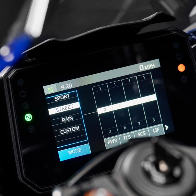 Tableau de bord numérique de la Yamaha R7
